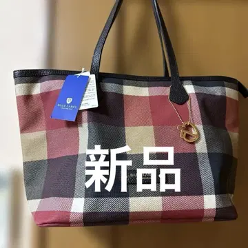 BLUE LABEL 체크 무늬 토트백