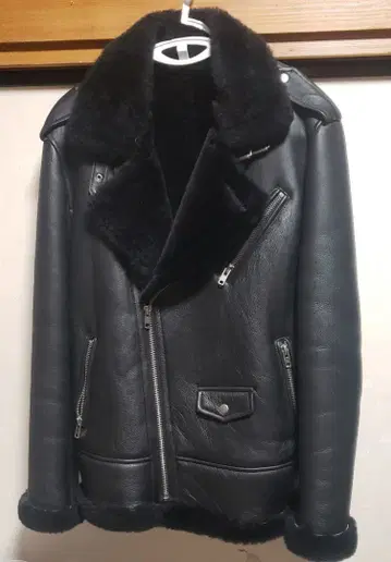 무스탕 가죽 라이더 자켓 XL