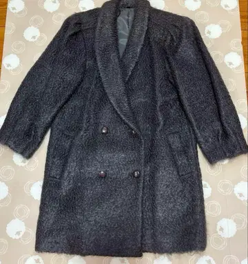 여성용 모헤어 혼방 하프 코트