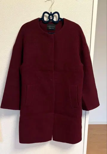 [ 캐시미어 혼방 ] mystywoman 노카라 코트 버건디 빨간색 울