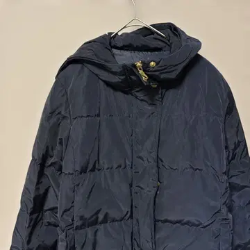 [ 퍼 결품 ] GU 다운 자켓 (S) 네이비 풀 집업 후드 부착 따뜻한