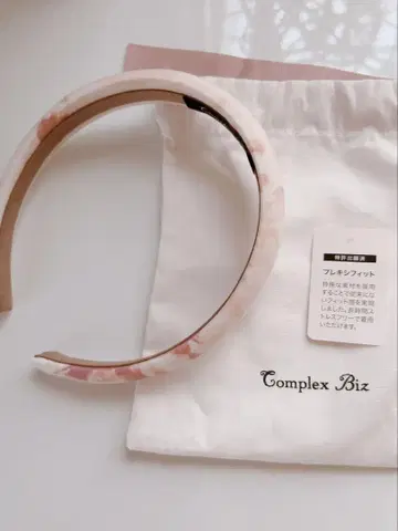 컴플렉스 비즈 플렉시 핏 헤어밴드 화이트 핑크