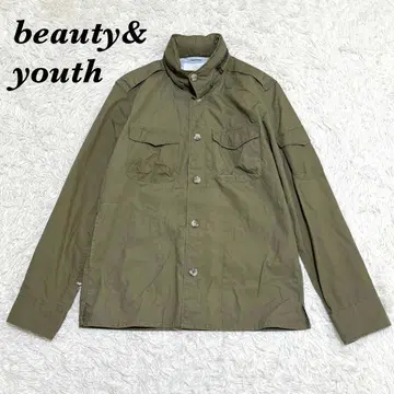 Beauty&Youth 밀리터리 자켓 L 카키 후드 수납 가능