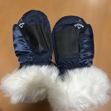 Callaway 방한 미튼 장갑 네이비 퍼 장갑