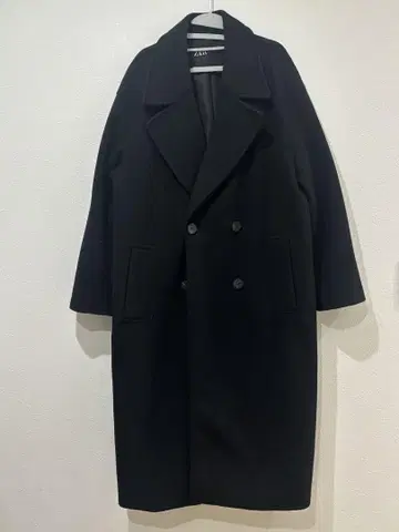 ZARA 체스터 코트 블랙 M