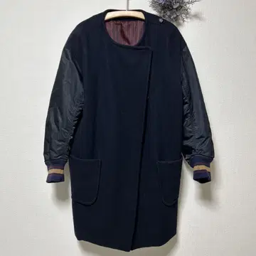 OSHIMA REI 오샤레 네이비 울 코트