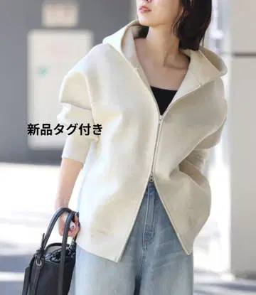 [ 새상품 ] 후디 블루종 아이보리 후드티