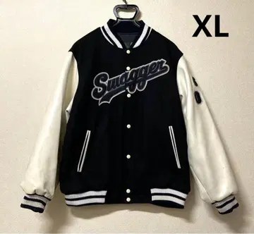 Swagger 바시티 자켓 블랙/화이트 XL 스와거