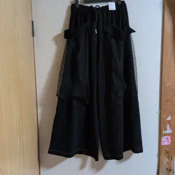 Rccat 블랙 메쉬 가우초 팬츠