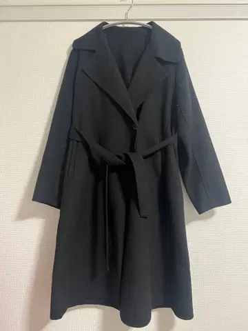 UNIQLO 더블 페이스 롱 코트 M 블랙