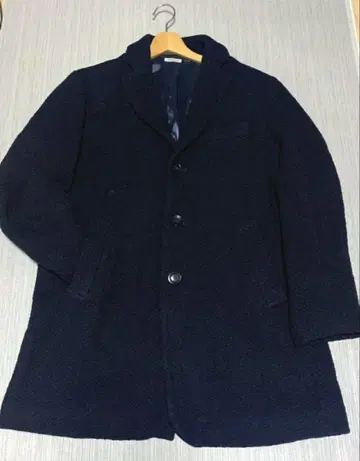 BLUEBLUE 울 코트 사이즈 L 네이비 일본제