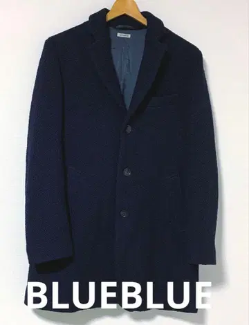 BLUEBLUE 울 코트 사이즈 L 네이비 일본제