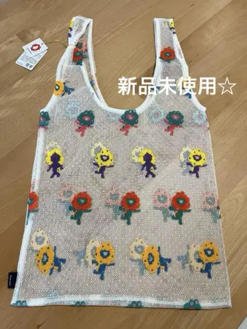 미사용 새상품 미야쿠미야쿠 레이스백 에코백 보더 컬러