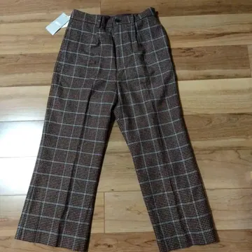 BEAMS 체크 무늬 와이드 팬츠