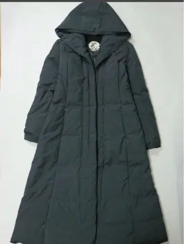 코시노 준코 후드 부착 다크 그레이 롱 다운 자켓