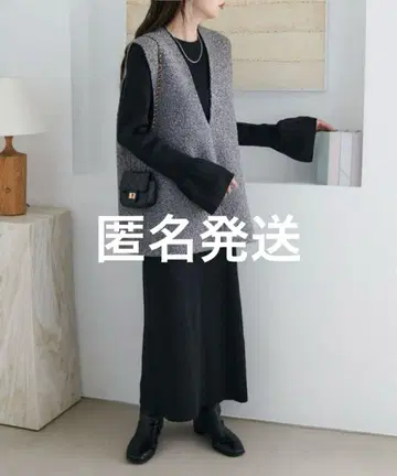 베스트 포함 리브 니트 셋업