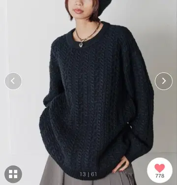 PAGE BOY 스퀘어 케이블 BIG 풀오버