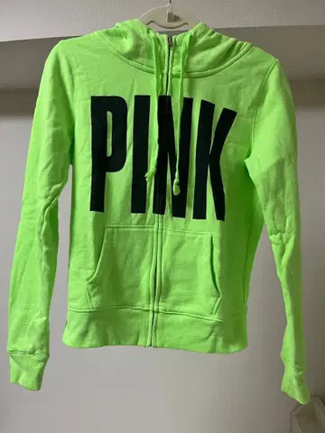PINK 집업 후드티 형광 그린