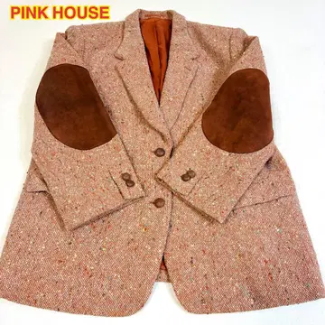 PINK HOUSE 테일러드 자켓 믹스 트위드 엘보 패치