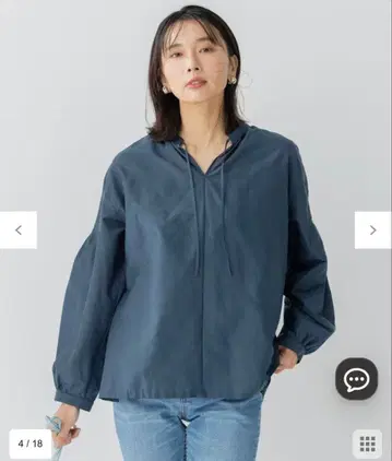 23구S [세탁 가능] 코튼 실크 클론 스키퍼 블라우스 사이즈 32