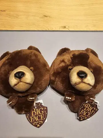 미사용 새상품 BIG FACE 곰 패스 케이스 봉제 인형 2개 세트