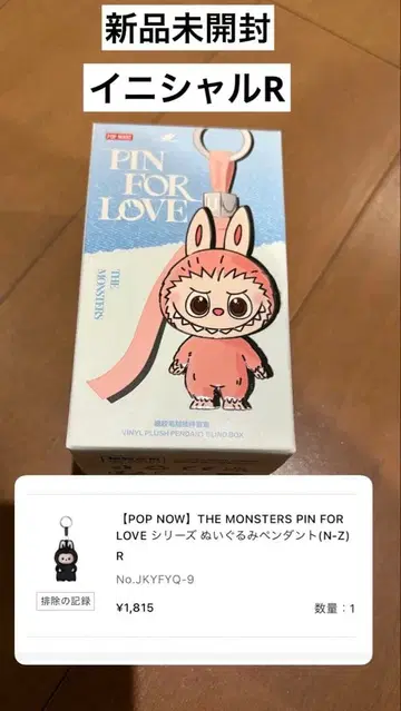 PIN FOR LOVE 봉제 인형 펜던트 (N-Z) R