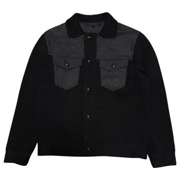 DESIGNWORKS 데님 콤비 니트 블루종 블랙 남성용 48