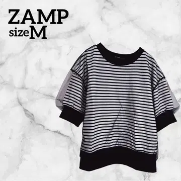ZAMP 자파 [ M ] 상의 스트라이프 튤 오부 소매