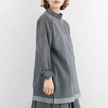 [ 미사용 새상품 택 포함 ] BUNON 카디 코튼 블라우스 ( 블랙 )