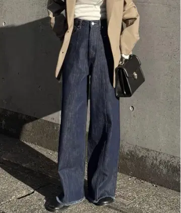 1착. 데님 팬츠 절개 패턴 와이드 데님 세로 L 가로 S+