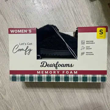 [ 새상품 ] Dearfoams 여성용 S 슬리퍼 블랙 디어폼즈