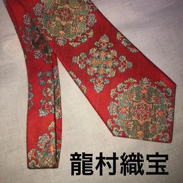 류무라 오리호 문양 들어간 빨간색 넥타이