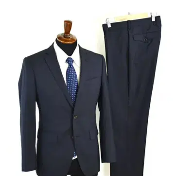 SUITS COMPANY 윈도우펜 다크 네이비 울&실크 혼방 수트