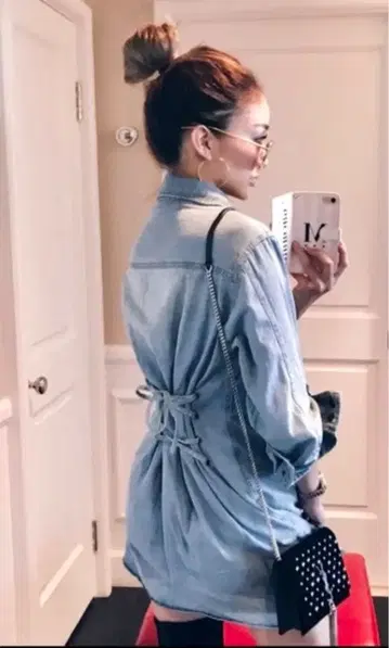 MIRROR 9 데님 원피스