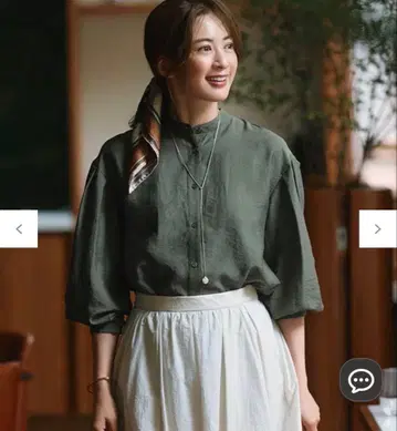 23구 S 다크 그린 긴팔 셔츠 스탠드 카라