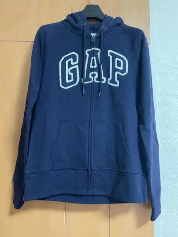 [ 미사용 새상품 ] GAP 풀 집업 후드티 XS 네이비 속기모 택 포함