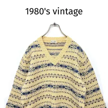 레어 80's vintage SHETLAND 노르딕 스웨터 니트