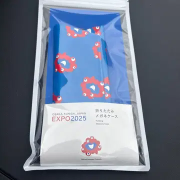 미사용 새상품 오사카 만박 먀쿠먀쿠 접이식 안경 케이스 블루