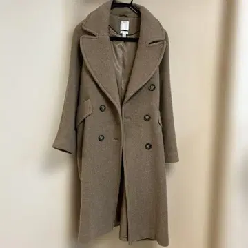 H&M 울 블렌드 더블 브레스트 롱 코트