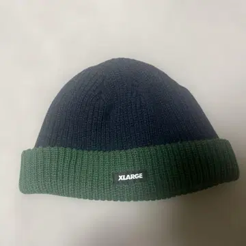 XLARGE 니트 모자 네이비/그린 원사이즈