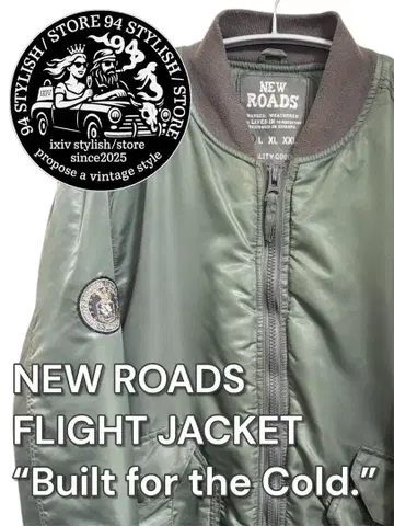 NEW ROADS MA-1 플라이트 M 카키 L 상당