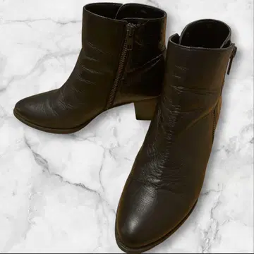 BARCLAY 버클레이 숏부츠 23.5 블랙 블랙 악어 무늬 천연 가죽