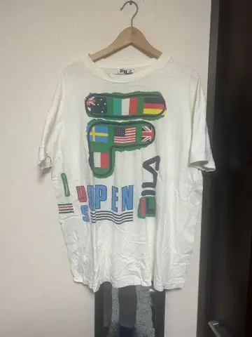 [ 희귀 일본 미입고 ] FILA 국기 디자인 T셔츠 90s