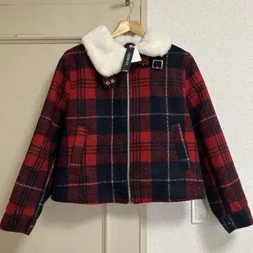 [새상품] H&M 라이더 자켓 체크 퍼