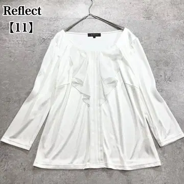 리플렉트 7부 소매 블라우스 쉬폰 새틴 화이트 포멀 시치고산 11
