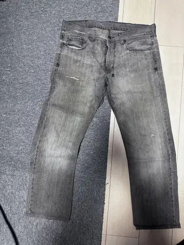 ksubi 그레이 데미지 가공 데님 팬츠 34인치