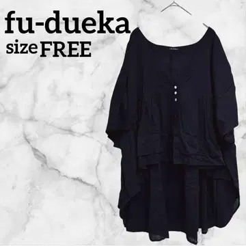 fu-dueka [FREE] 셔츠 블라우스 V넥 블랙 반팔