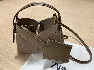 ZARA 베이지 토트백 카드 케이스 포함