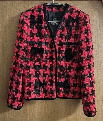 이타리야 고급 자켓 동물 모티브/블랙 레드/7호