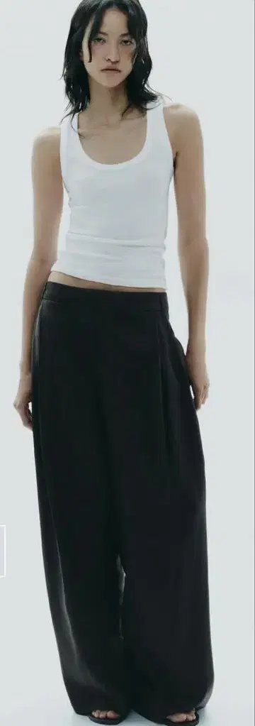 ZARA 더블 플리츠 플랩 팬츠